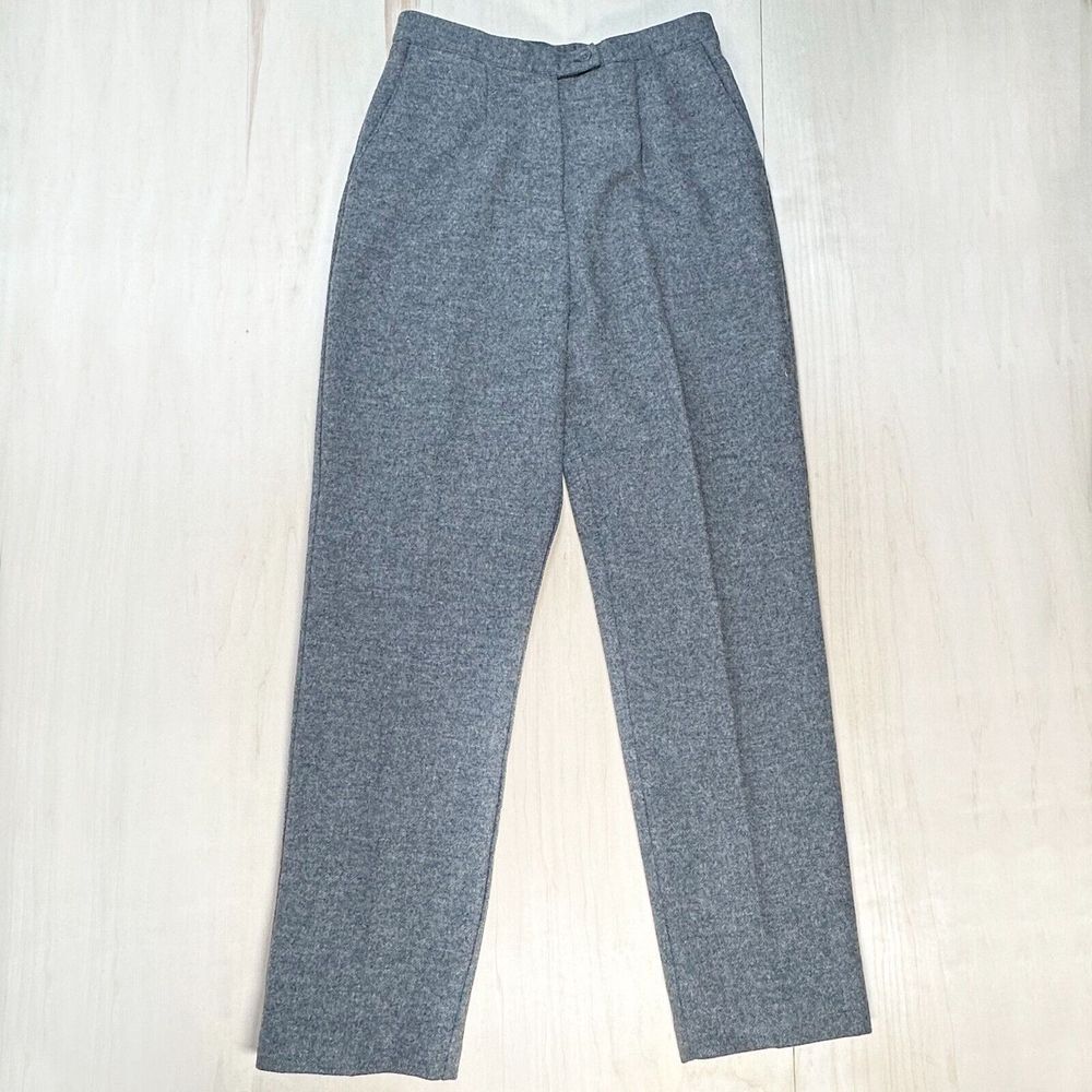 Vintage BFA Classics High Rise Gray 100% Wool Dress Pants Lined‎ Pleated Size 10